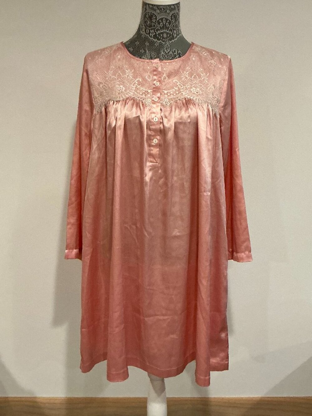 Oscar de la Renta Pink Short Nightgown Luxury Sleepwear Chemise | Women's S